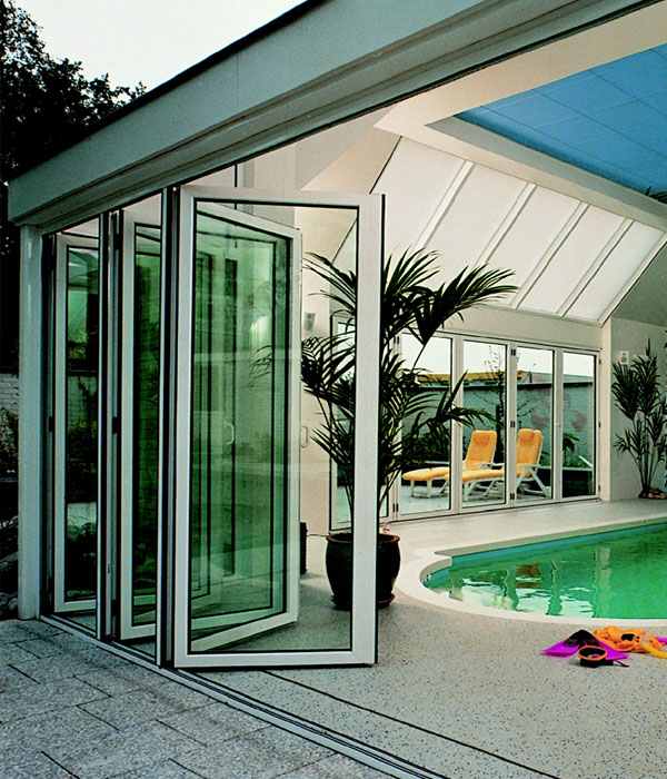 White bifold doors