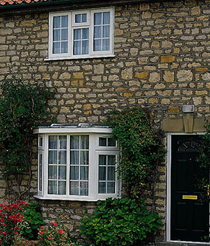 White bay windows