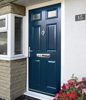 Blue composite doors