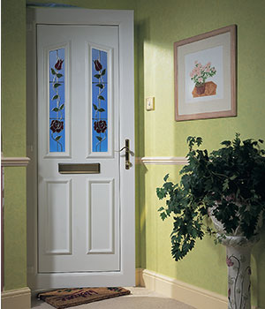 White entrance door