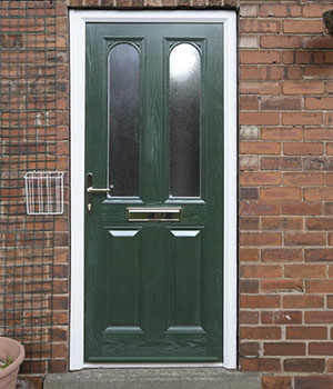 Green composite coloured door
