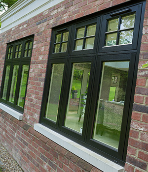 Black sash window