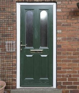 Green front door